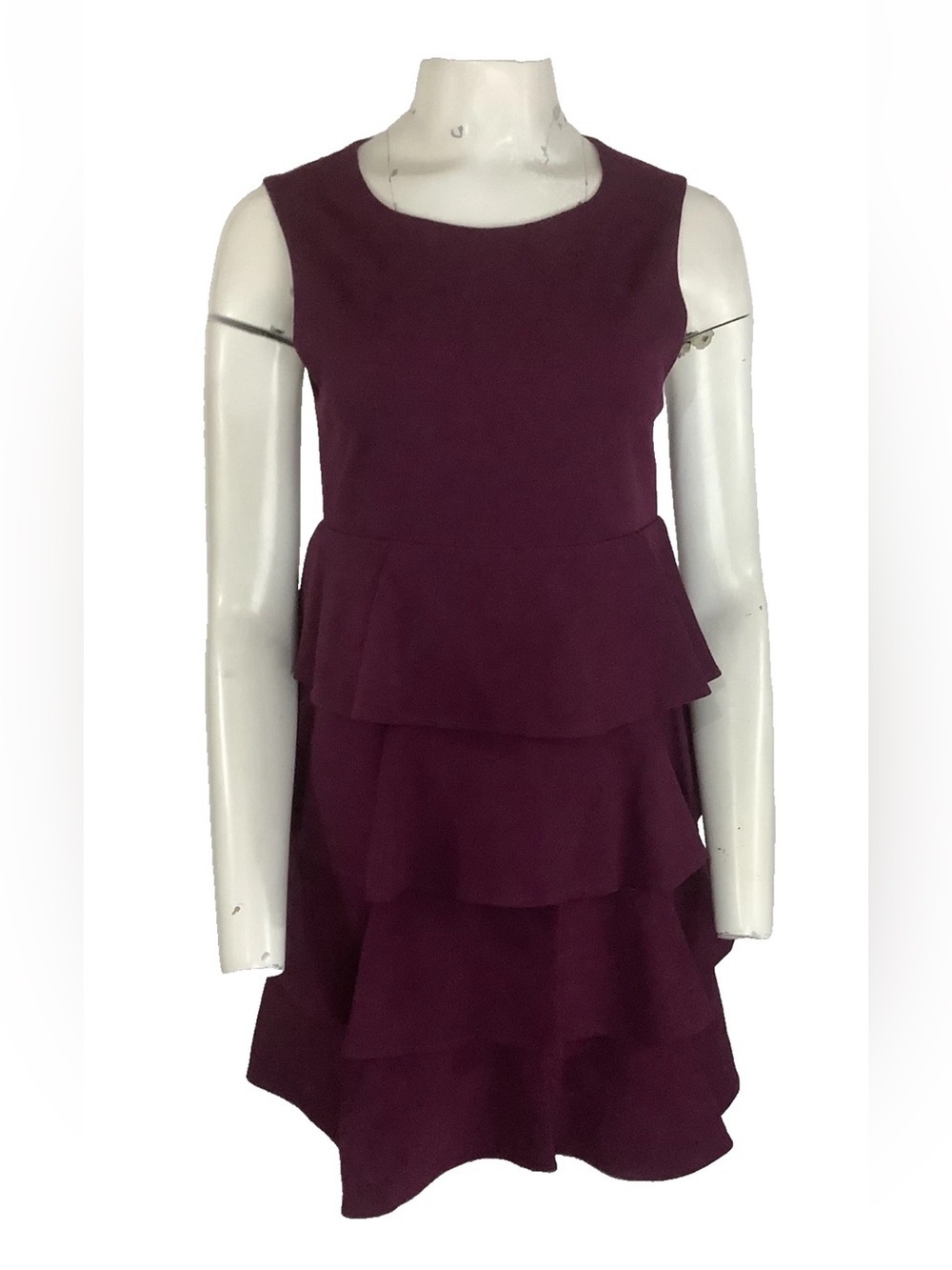 Theory Sz S Tiered Ruffle Sheath Party Business Graduation Party Dress Purple